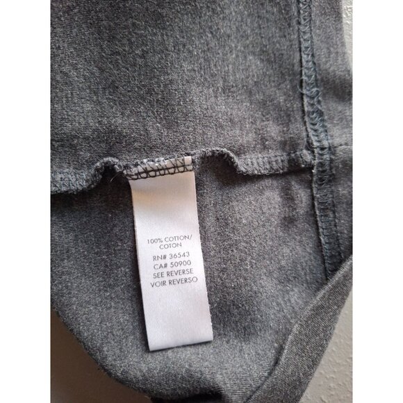 Calvin Klein Mens V Neck T Shirt L Dark Gray Plain Grunge Streetwear Goth - Picture 4 of 7